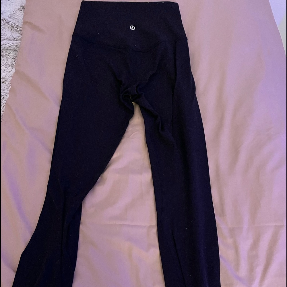 LULU LEMON ALIGN LEGGINGS FULL LENGTH BLACK SLIGHTLY WORN SIZE 2